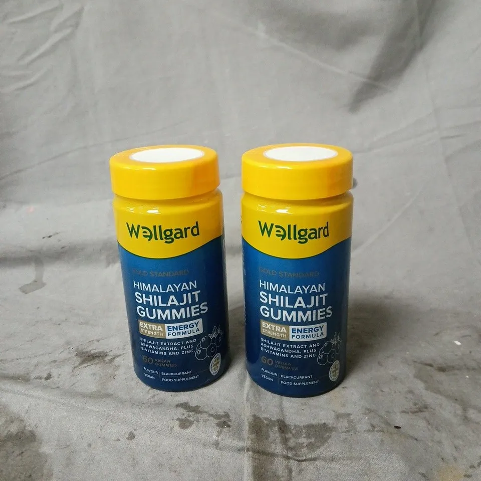WELLGARD HIMALAYAN SHILAJIT GUMMIES – EXTRA STRENGTH ENERGY FORMULA, 60 VEGAN GUMMIES PER BOTTLE, SET OF 2