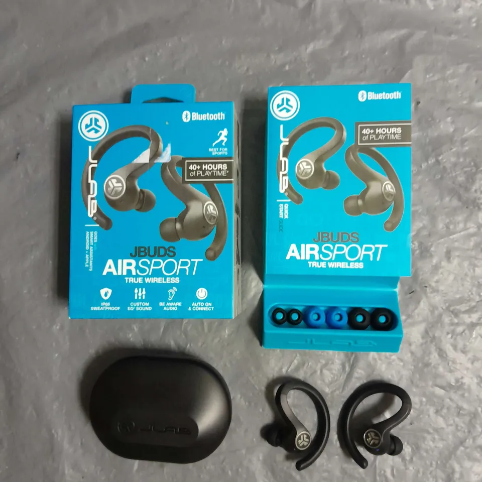 BOXED JLAB JBUDS AIR SPORT TRUE WIRELESS EARBUDS IN BLACK 
