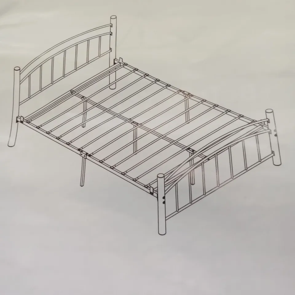 BOXED METAL BED FRAME PLATFORM BED WITH HEADBOARD (1 BOX)