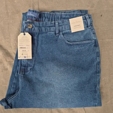 SEASALT CORNWALL RENOW COVE JEANS IN MID WASH TIDE BLUE SIZE UK 18