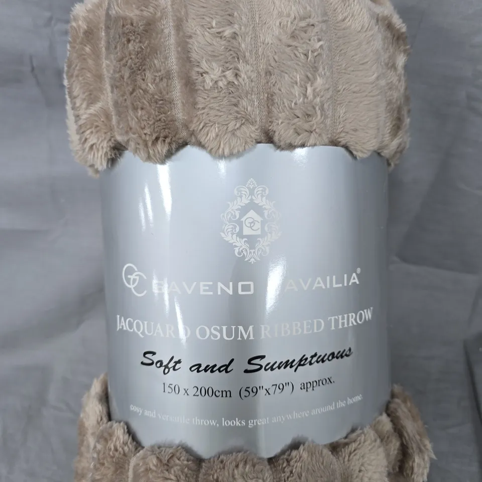 GAVENO CAVALIA JACQUARD OSUM RIBBED THROW – SOFT & SUMPTUOUS, 150 X 200 CM