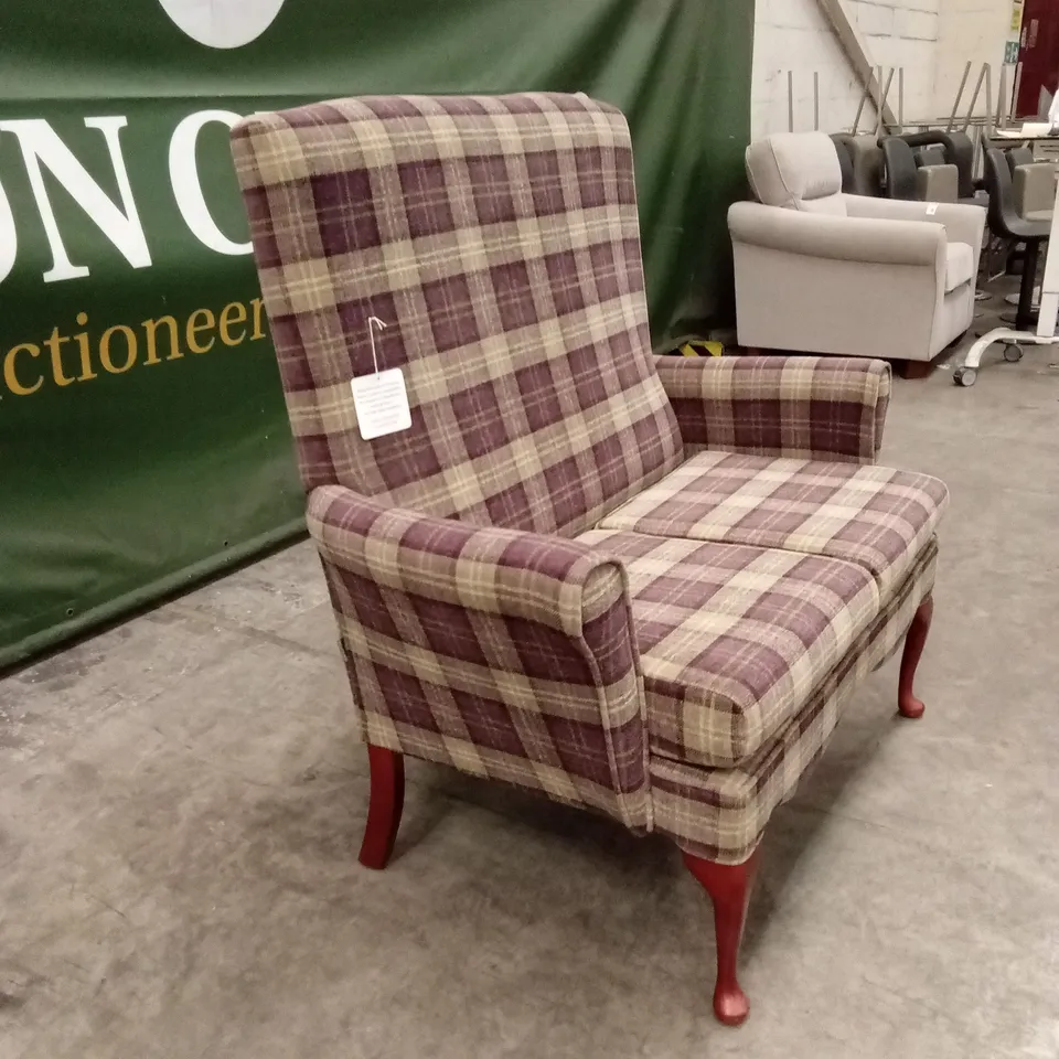 QUALITY DESIGNER EDINBURGH HIGH-BACK SMALL 2 SEATER FABRIC SOFA