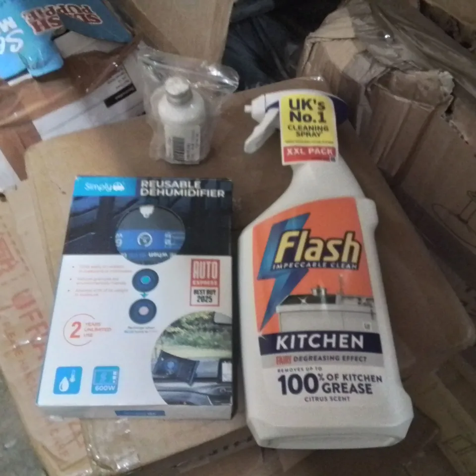 PALLET TO CONTAIN A LARGE QUANTITY OF ASSORTED LIQUID BASE PRODUCTS TO INCLUDE:REUSABLE DEHUMIDIFIER,FLASH,NAIL GLOSS 