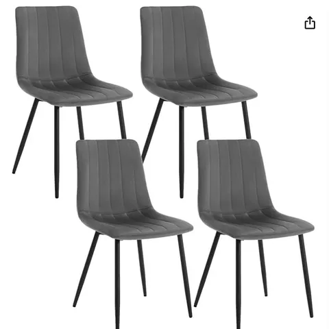 BOXED SET OF 4 DINING CHAIRS, UPHOLSTERED KITCHEN CHAIRS