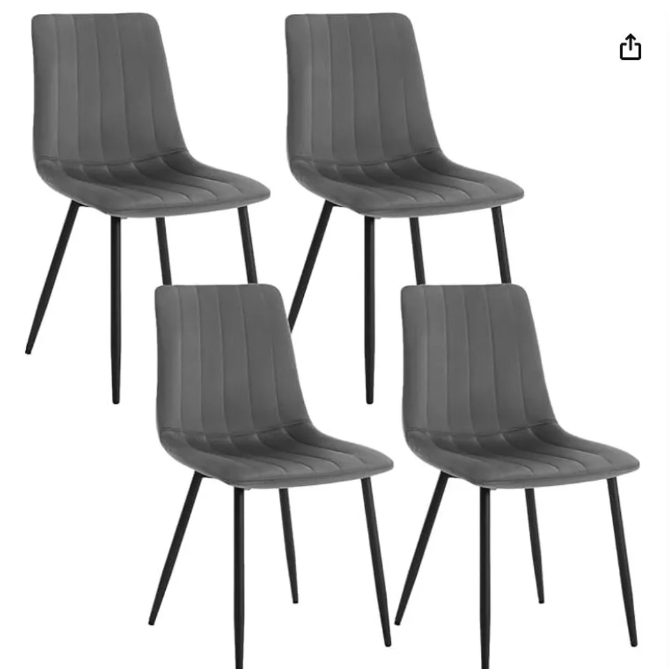 BOXED SET OF 4 DINING CHAIRS, UPHOLSTERED KITCHEN CHAIRS