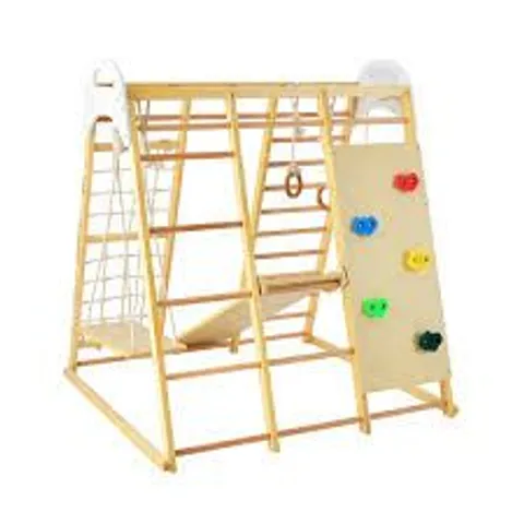 BOXED COSTWAY KIDS 8-IN-1 ACTIVITY CLIMBING FRAME - NATURAL