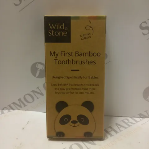 BOX OF APPROX 25 BOXED WILD AND STONE MY FIRST BAMBOO TOOTHBRUSHES ( 4 IN BOX )
