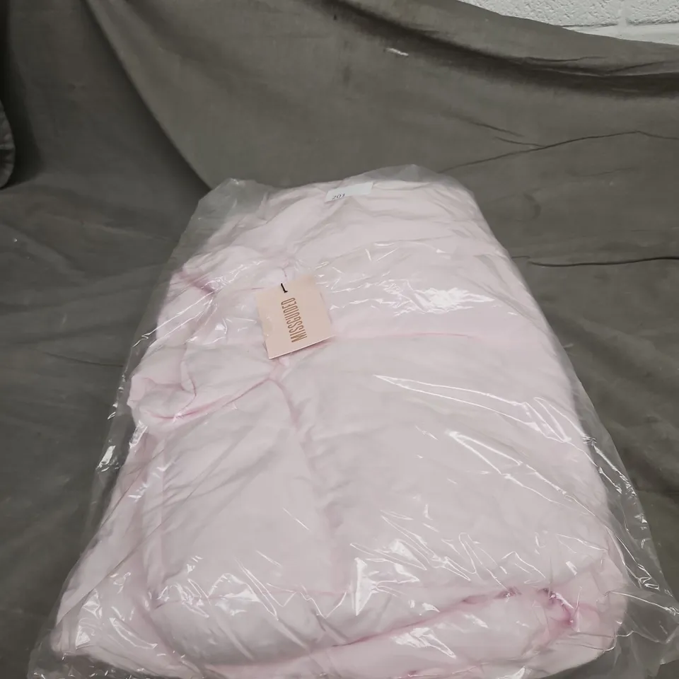 MISSGUIDED HIGH NECK PUFFER COAT – LIGHT PINK, UK 14 (EU 42 US 10 AUS 14)