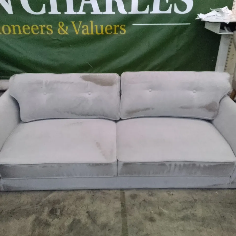 QUALITY DESIGNER 3 SEATER SOFA - GREY FABRIC 