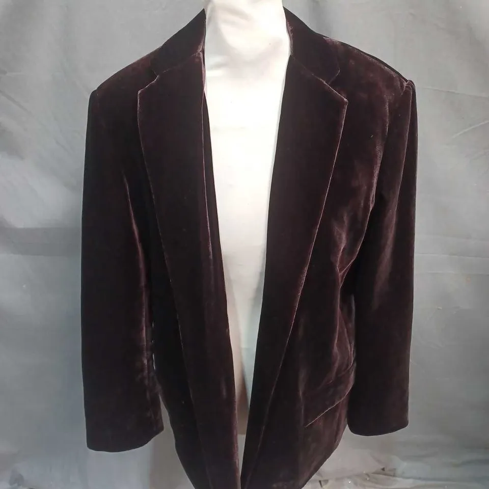 COS BLAZER STYLE JACKET IN BROWN VELVET SIZE 4