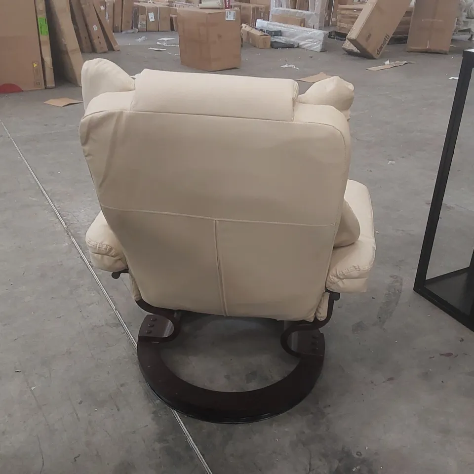 LADAISIA FAUX LEATHER MANUAL SWIVEL RECLINER WITH FOOTSTOOL