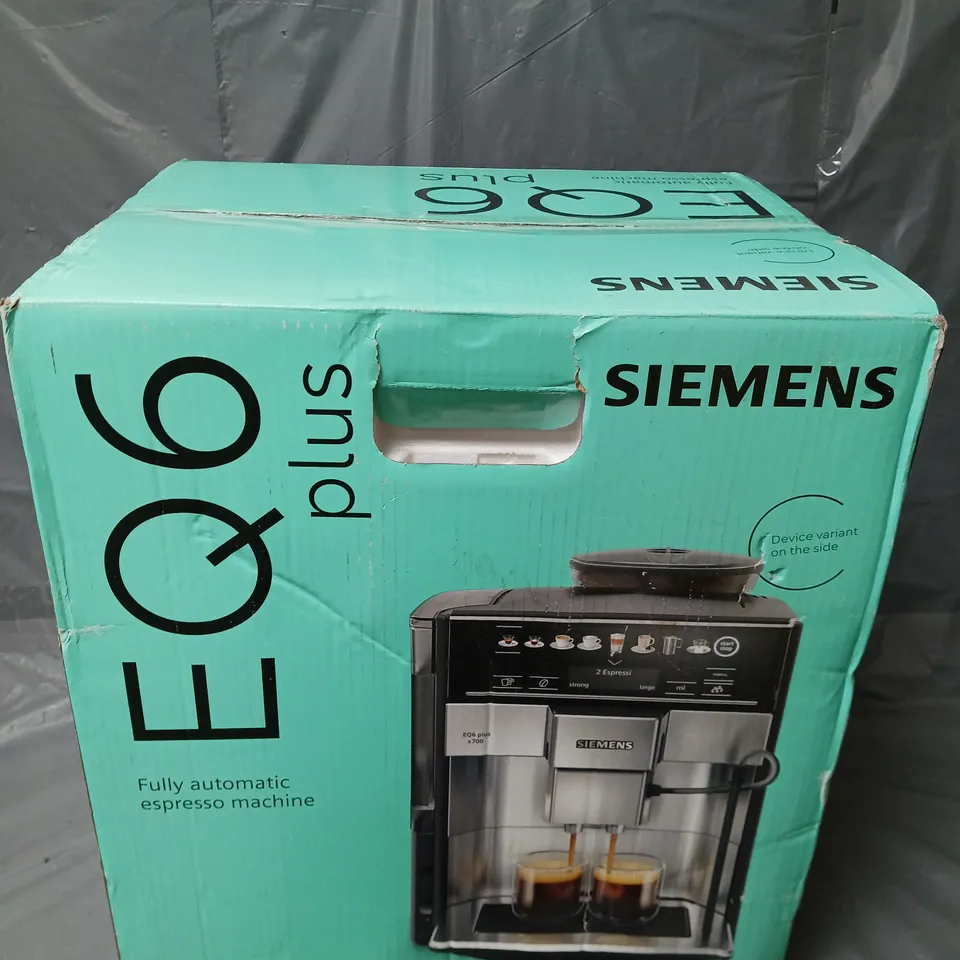 BOXED SIEMENS EQ6 BEAN TO CUP COFFEE MAKER  RRP £999