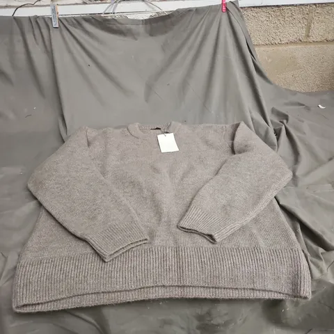 ZARA LARGE GREY KNITTED JUMPER WITH TAGS