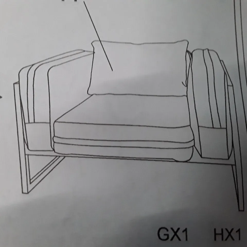 BOXED GREEN LEATHER METAL FRAME CHAIR (ONLY BOX 2 OF 2)