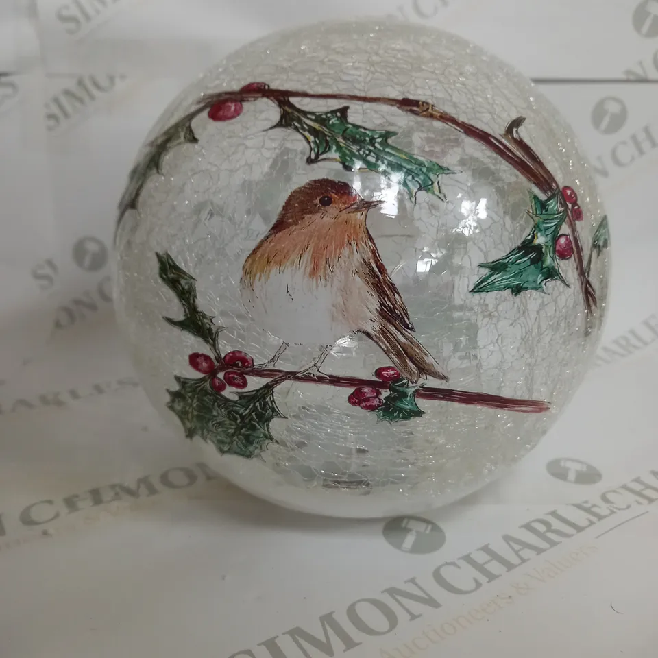 SEASONAL GLASS GLOBE DECORATION WITH LED LIGHTS