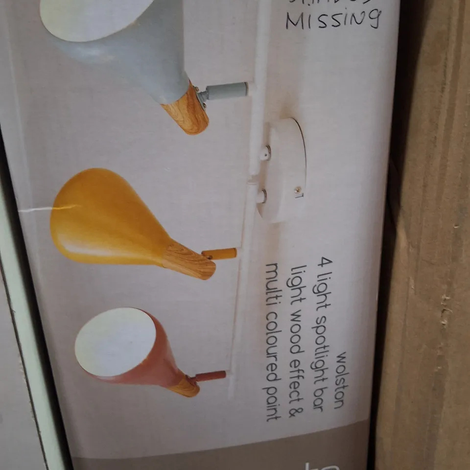 BOXED DUNELM ELEMENTS 4-LIGHT SPOTLIGHT BAR LIGHT – WOOD EFFECT
