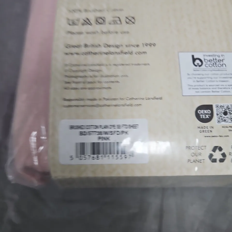CATHERINE LANSFIELD SOFT-WARM-COSY BRUSHED COTTON SINGLE FITTED SHEET – PINK
