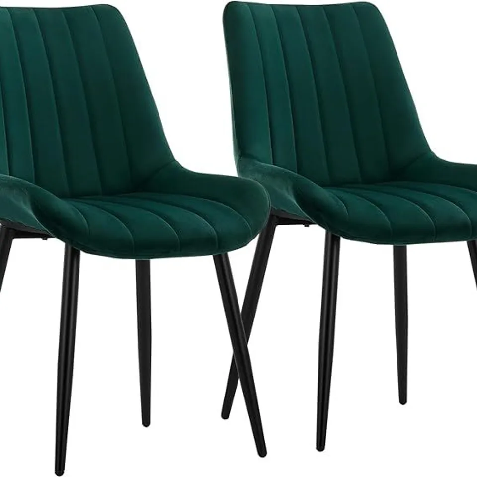 BOXED SET OF 2 UPHOLSTERED FABRIC DINING CHAIRS- BLUE (1 BOX)