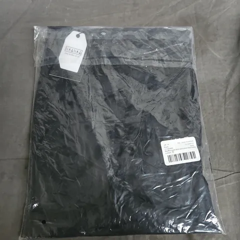 BAGGED NAANAA COWL NECK SATIN PROM MAXI DRESS – UK 10 – BLACK