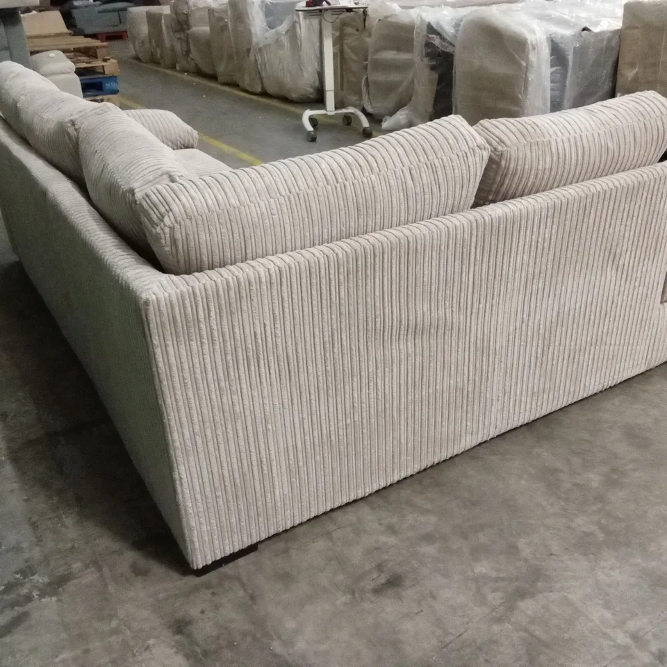 AMALFI STANDARD BACK LEFT HAND FABRIC CORNER CHAISE SOFA - CREAM RRP £949