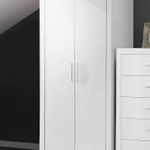 BOXED RIO 2 DOOR WARDROBE - WHITE (1 BOX)	