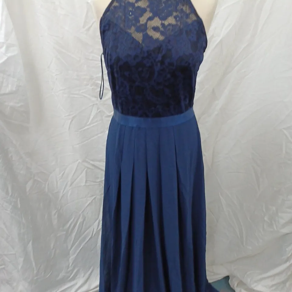 MIUSOL LACE MAXI DRESS, NAVY - SIZE M