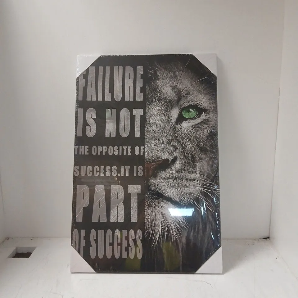 LION POSTER PRINT: 'FAILURE IS NOT THE OPPOSITE OF SUCCESS' 