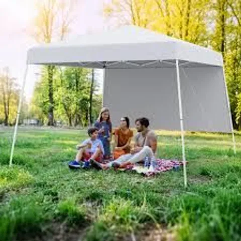 BOXED COSTWAY POP UP CANOPY TENT WITH 1 SIDEWALL FOR PARTY EVENTS CAMPING PICNIC-WHITE