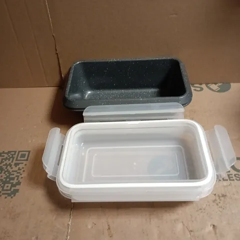 2 X CURTIS STONE DURA-PAN+ LOAF PAN TIN WITH LID GREY