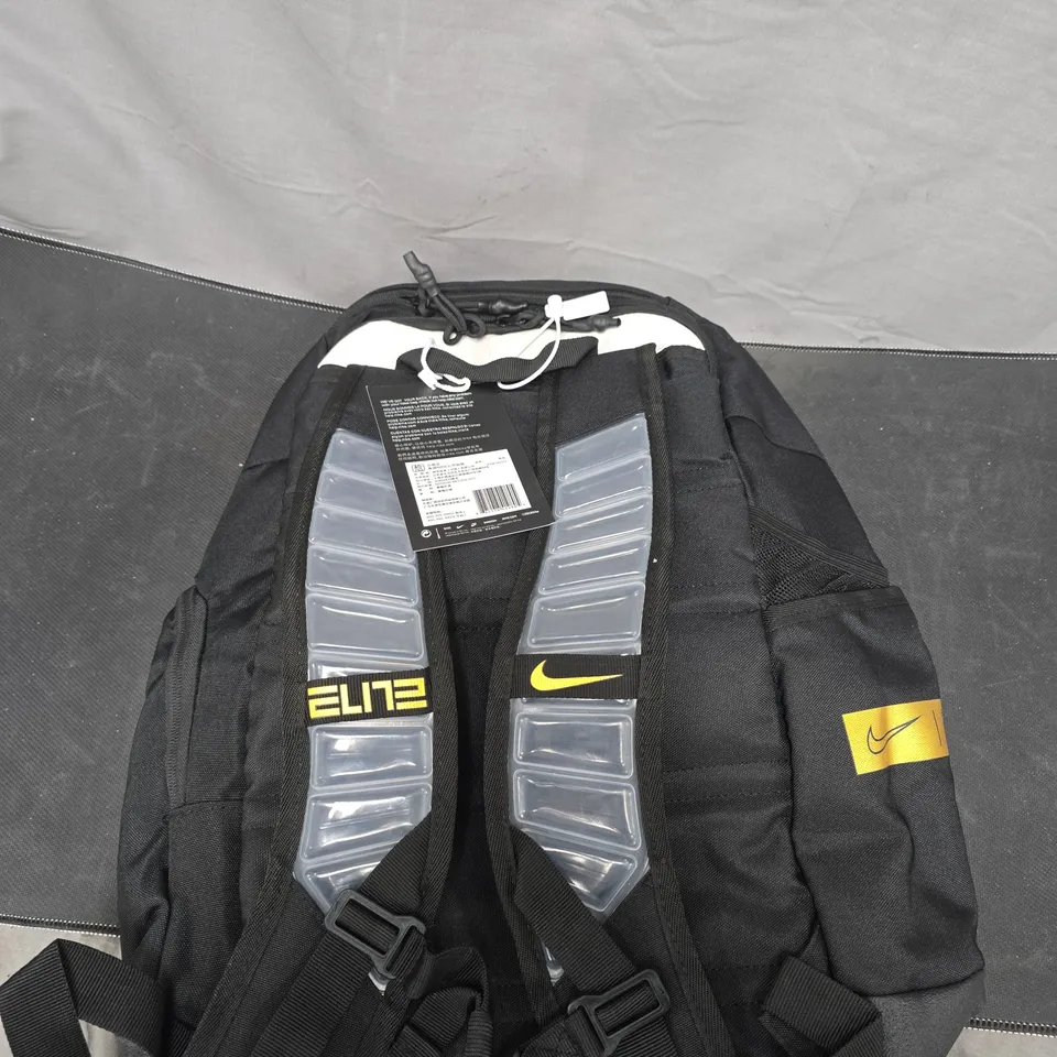 NIKE ELITE BACKPACK – BLACK WITH YELLOW SWOOSH