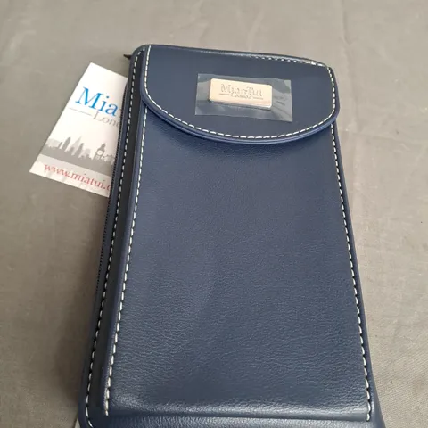 MIA LONDON DARK BLUE FAUX LEATHER STRAPPED PURSE