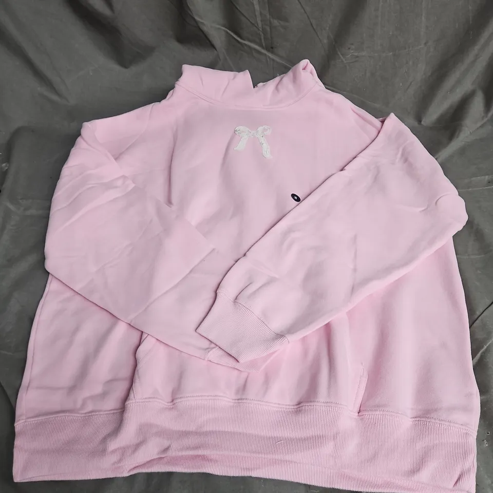 HOLLISTER BOW HOODIE IN PINK SIZE M