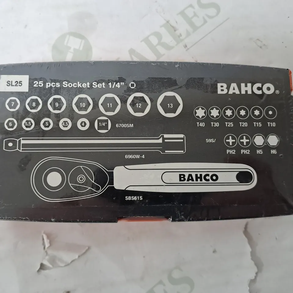 BAHCO 25 PCS SOCKET SET 1/4"