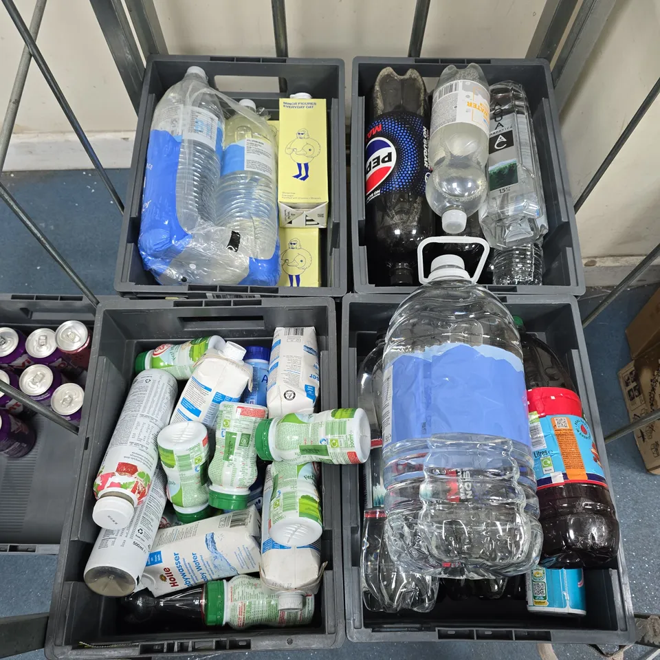 LARGE QUANTITY OF ASSORTED DRINKS TO INCLUDE PEPSI, OAT MILK, WATERS AND BERRY PUNCH