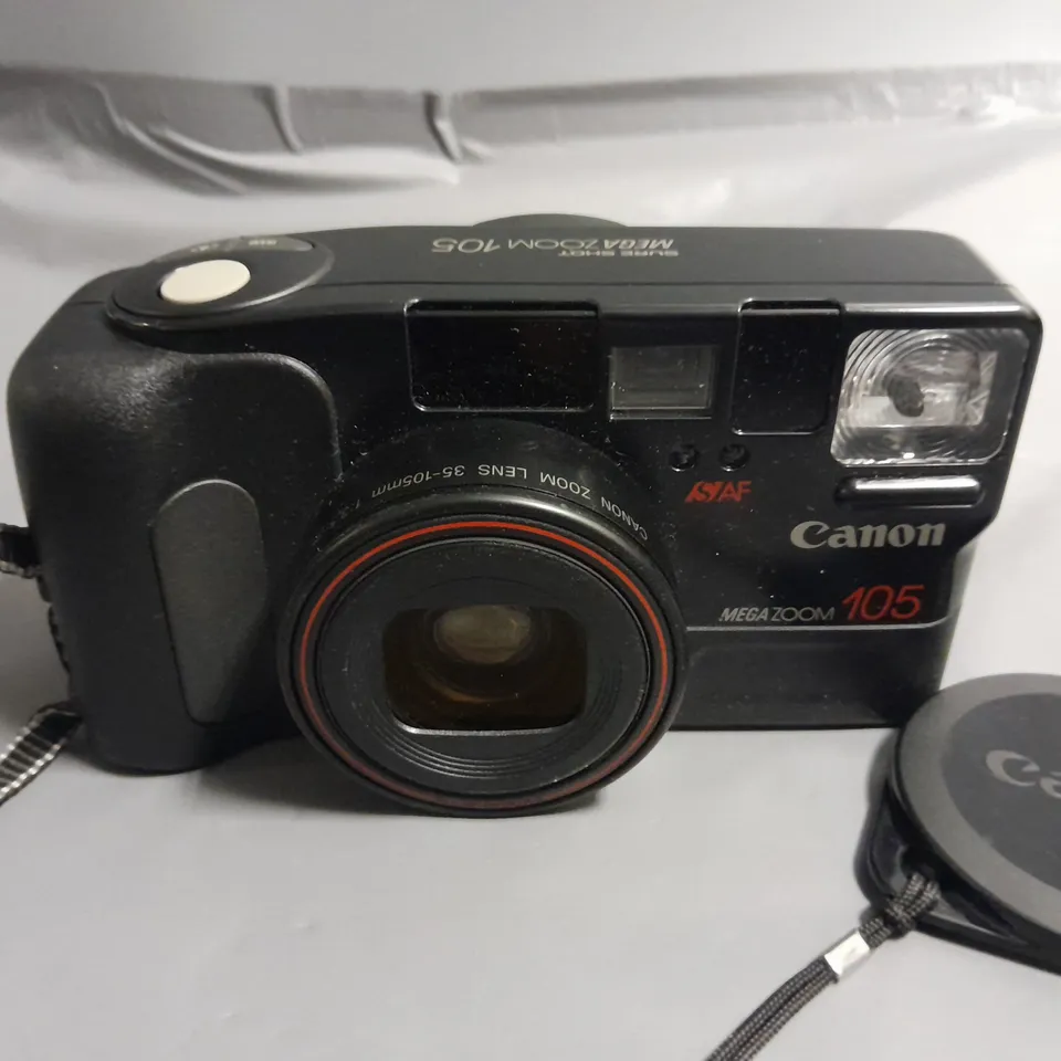 CANON SURE SHOT MEGA ZOOM 105 FILM CAMERA IN CASE