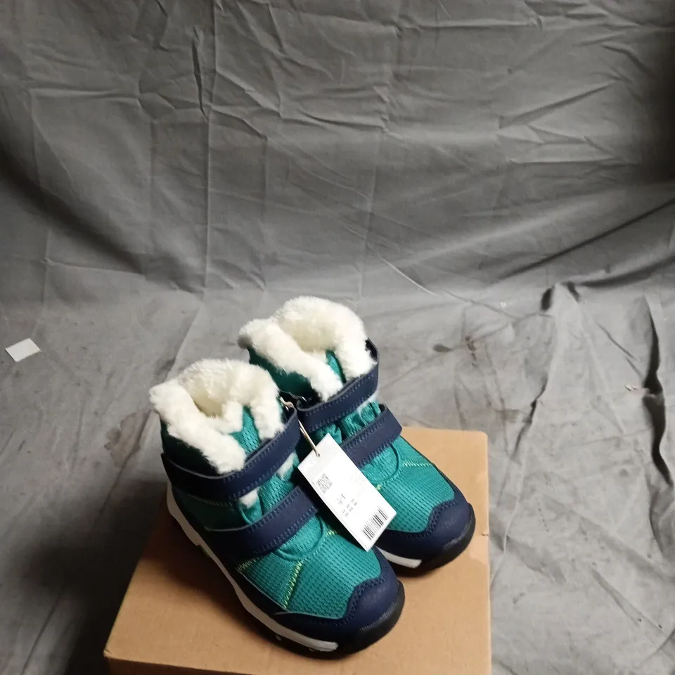 COMET JUNIOR WATERPROOF FLEECE-LINED SNOW BOOTS – BLUE, UK 10 (EU 28)