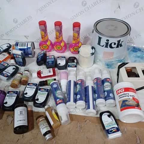 ASSORTED ITEMS TO INCLUDE; LICK PAINT TIN, BUBBLE CLEANERS, CALM APOTHECARY MINI SCENTING SET, REED DIFFUSER REFILL- COLLECTION ONLY