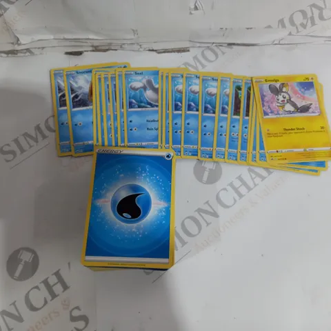 BOX OF APPROX 25 COLLECTABLE POKEMON TRADING CARDS