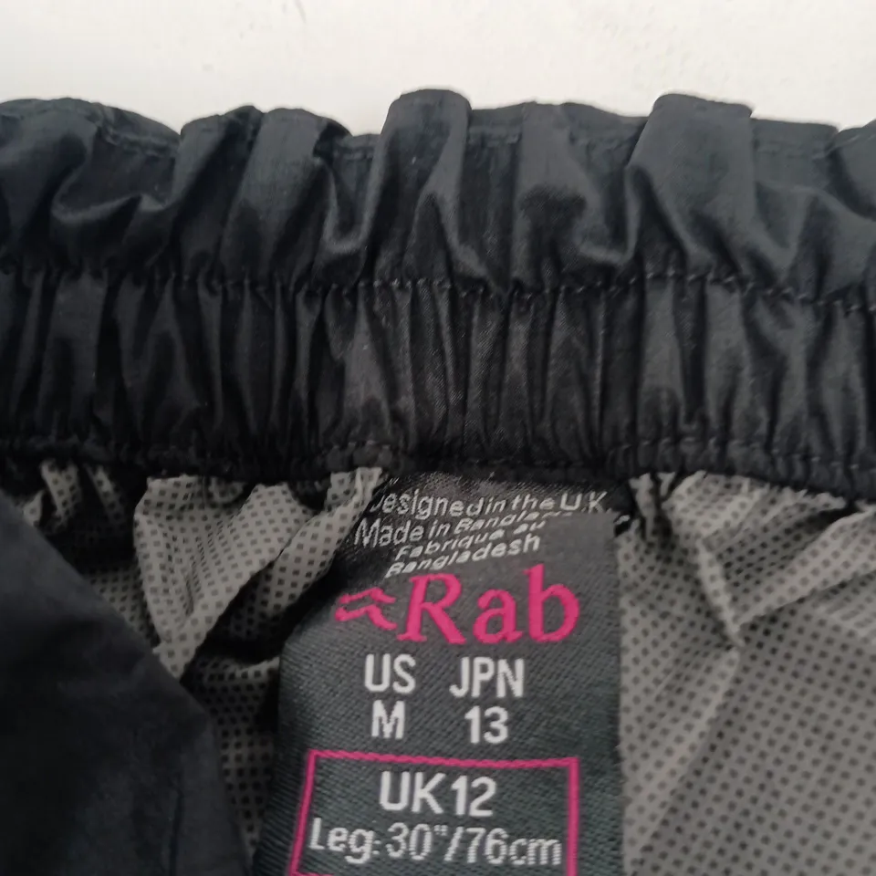 RAB DOWNPOUR MOUNTAIN PANTS – WOMEN'S UK12, BLACK