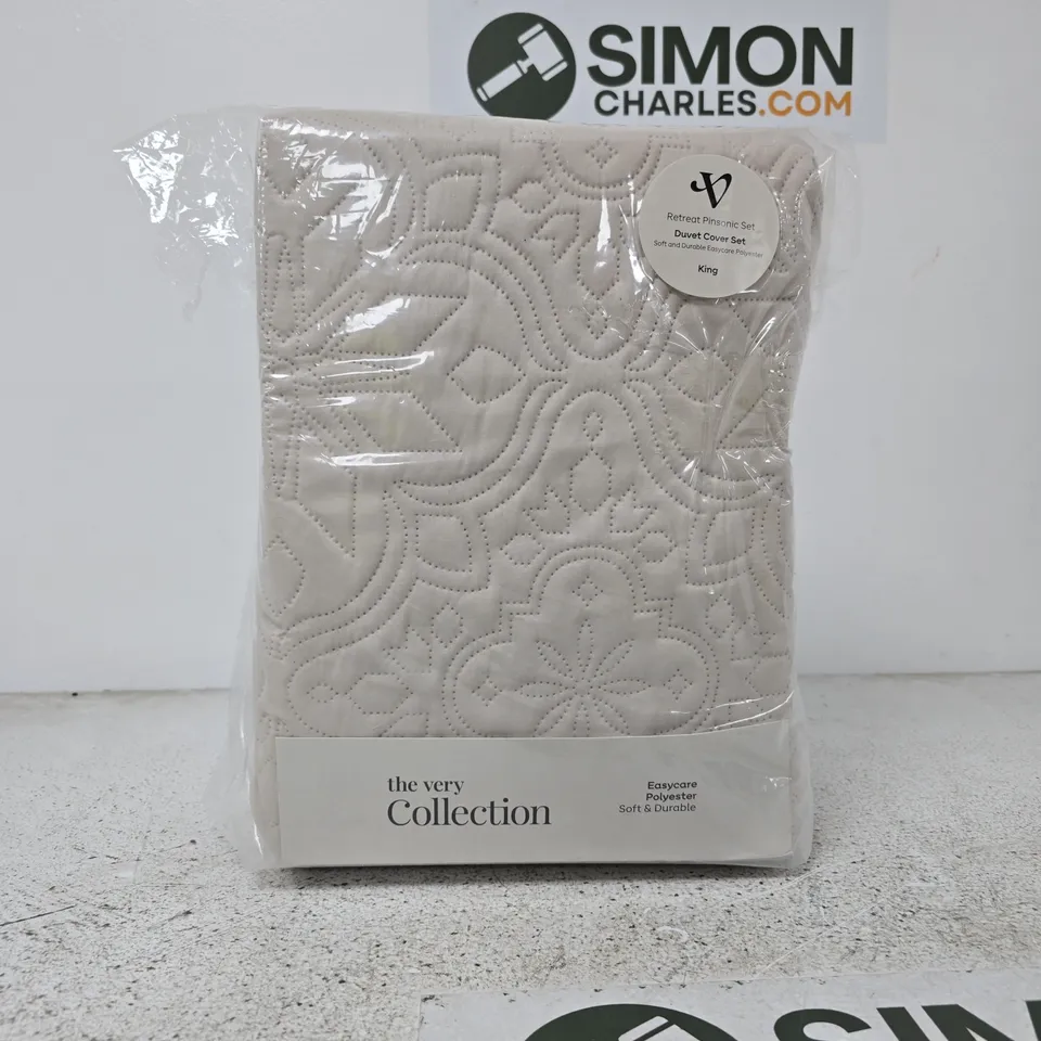 RETREAT PINSONIC DUVET COVER SET - NATURAL - KING