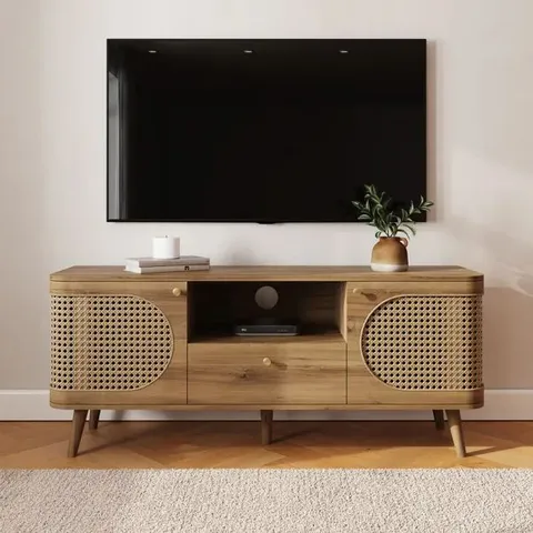 Boxed Sorrel Wide TV Unit for TVs up to 55", Wood Effect (2 boxes)