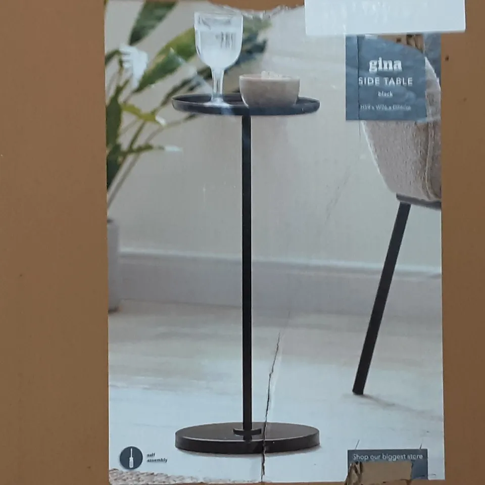 BOXED GINA COMPACT SIDE TABLE BLACK - H59 X W26 X D26 CM 
