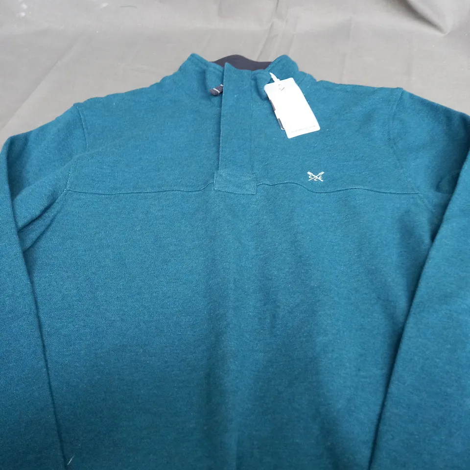 CREW CLOTHING COMPANY PADSTOW PIQUE ATLANTICDP QUARTER ZIP - XL