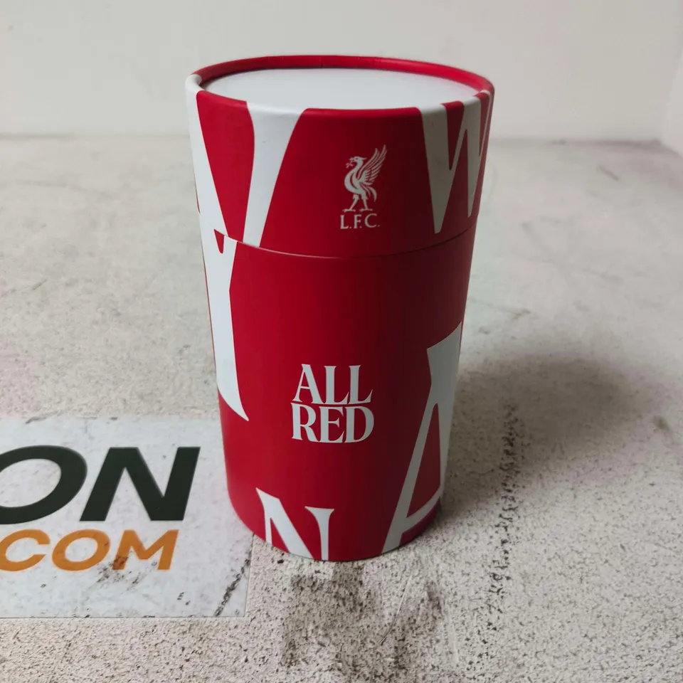 LIVERPOOL FC ALL RED TRAVEL MUG AND COASTER – RED WITH BLACK LID