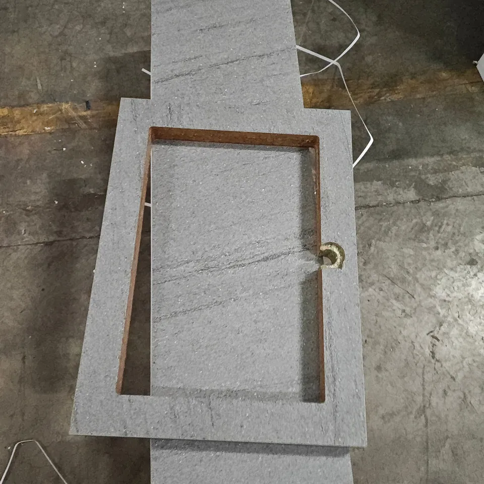 LUXURY WALL MOUNTED HANDLE LESS BATHROOM CABINET AND BASIN SET IN STONE GREY RRP £2280