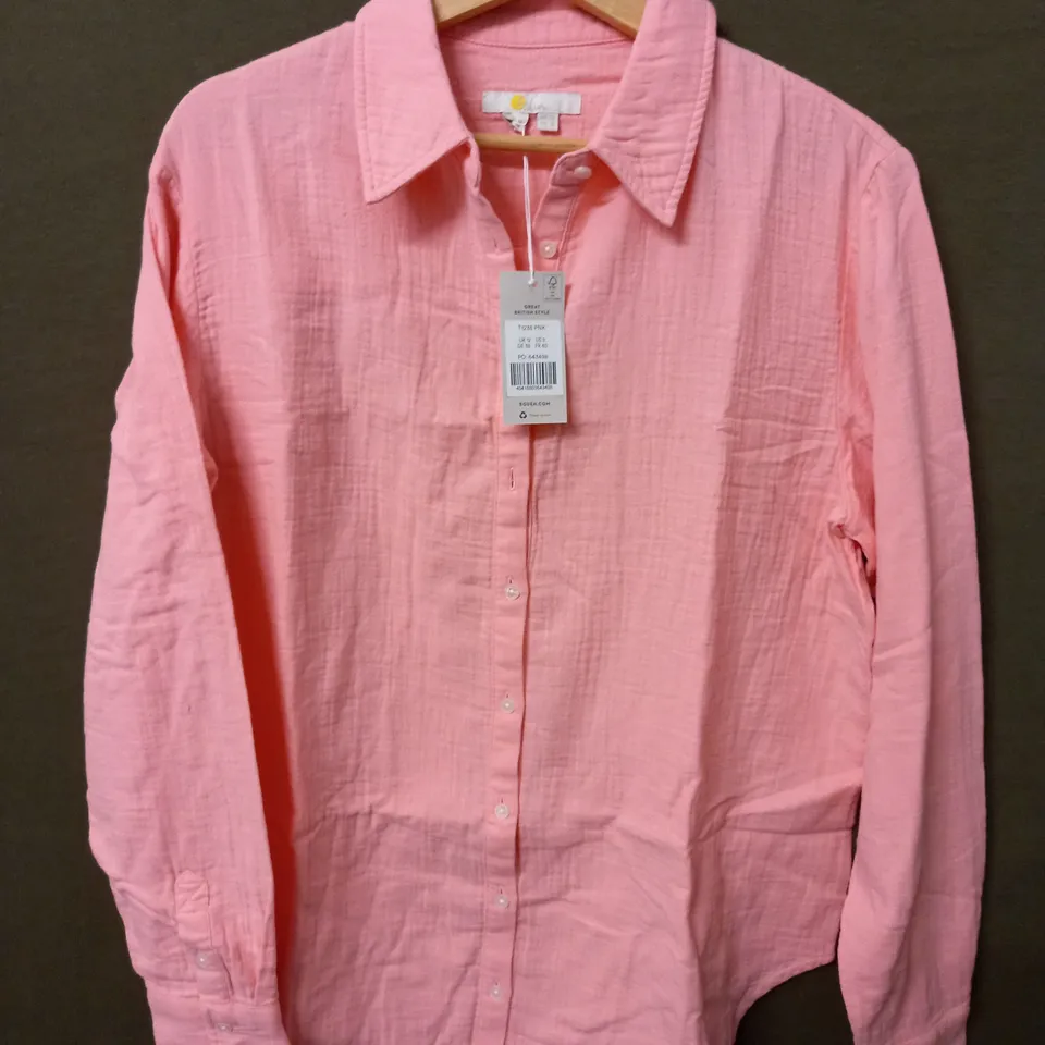 BODEN LONG SLEEVE BUTTON SHIRT IN PINK - UK 12
