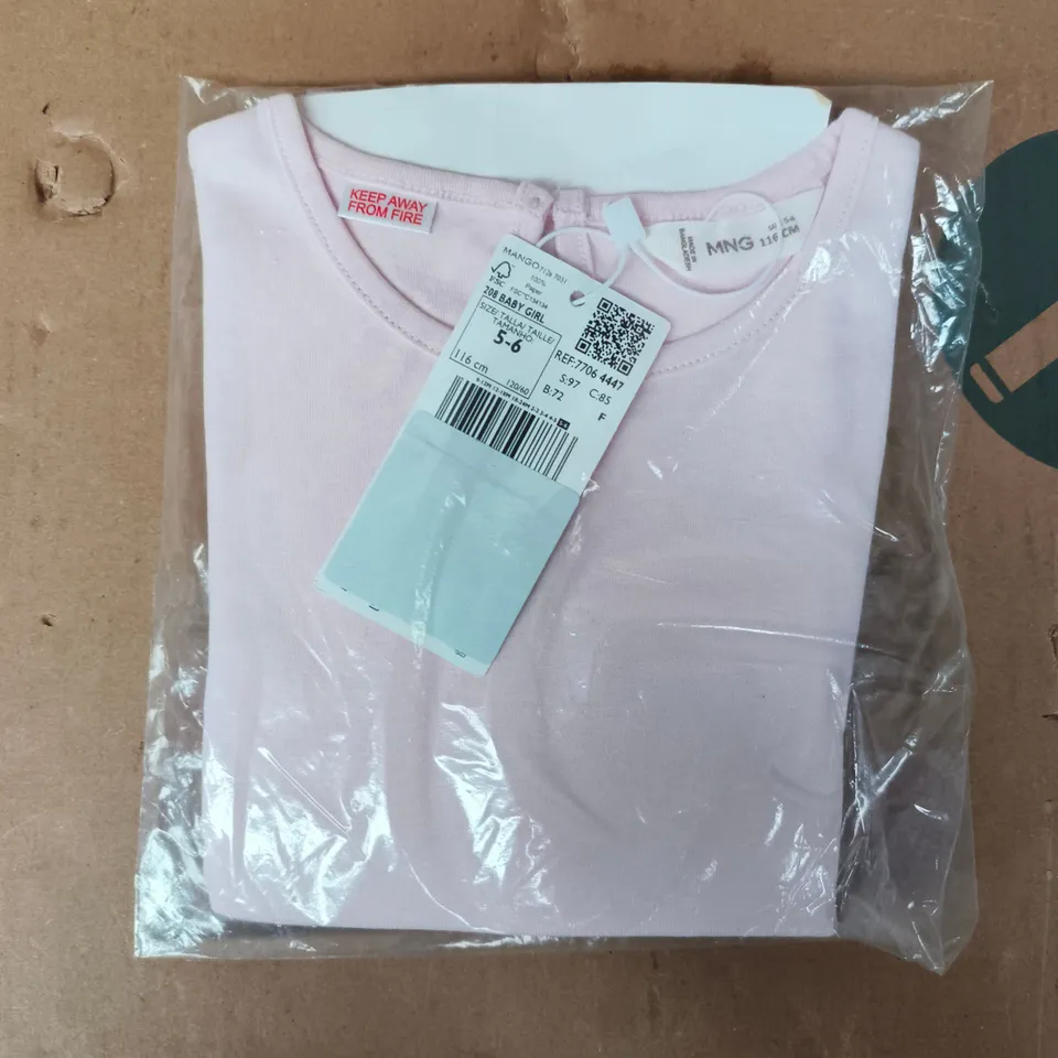 BAGGED MANGO BABY GIRL TOP IN PINK SIZE 5-6 (116CM)