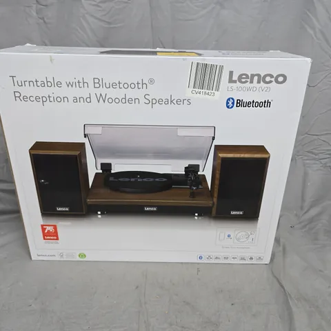 LENCO TURNTABLE WITH BLUETOOTH RECEPTION AND WOODEN SPEAKERS