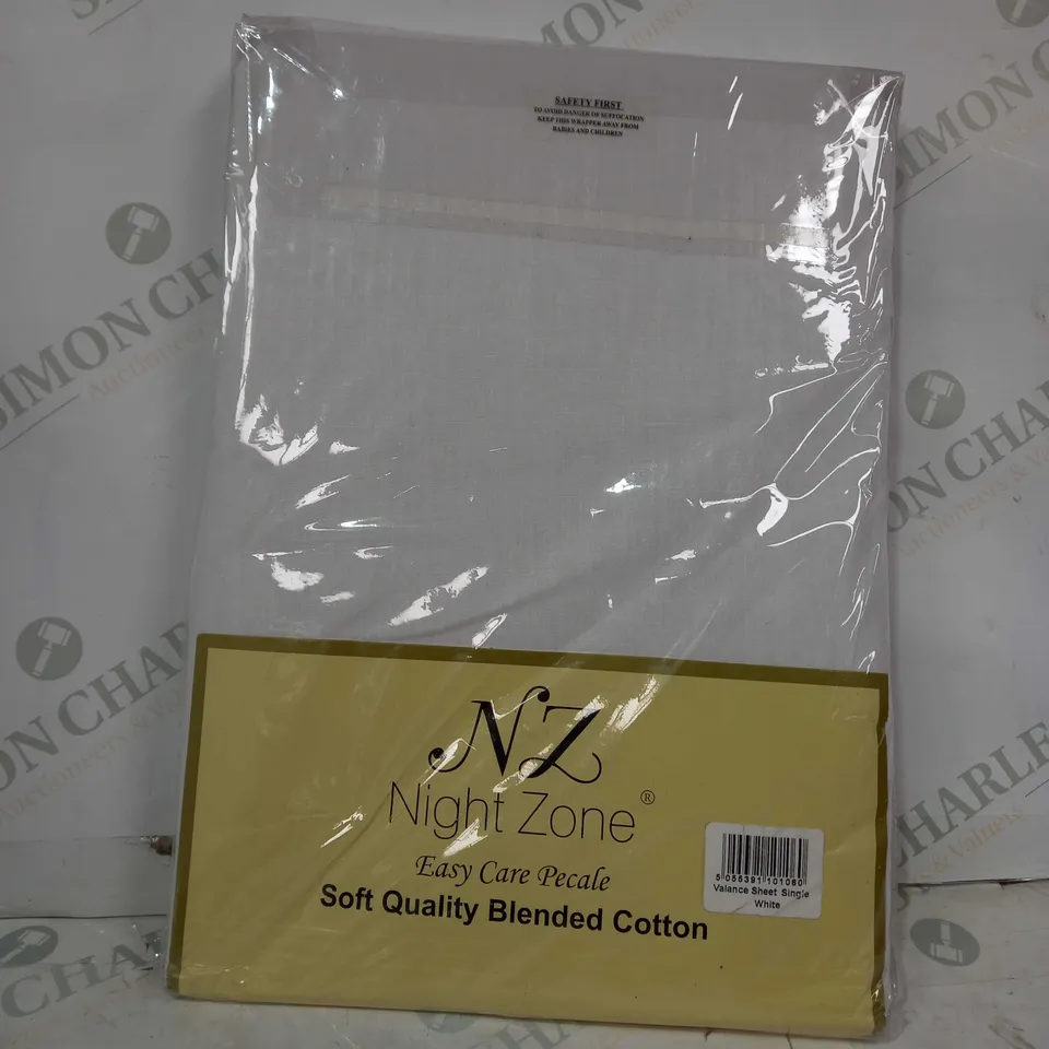 NIGHT ZONE EASY CARE PECALE SOFT QUALITY BLENDED COTTON SHEET IN WHITE - SINGLE
