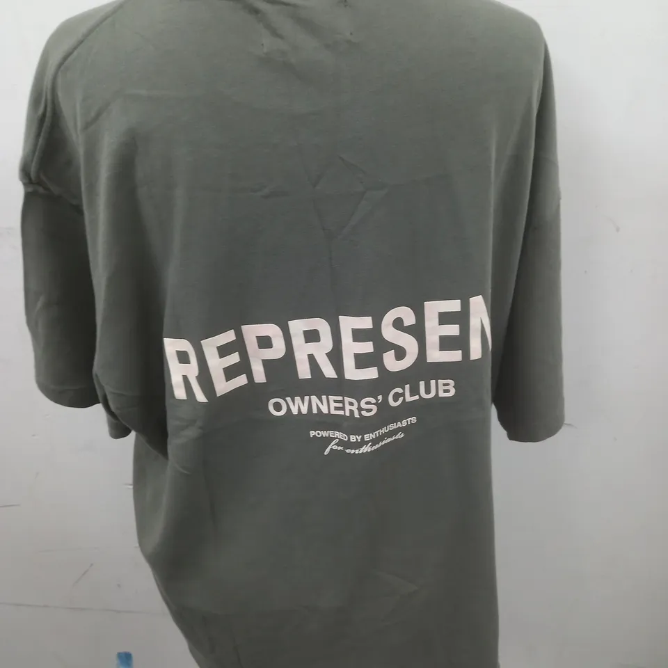 REPRESENT OWNERS CLUB T-SHIRT IN OLIVE - L